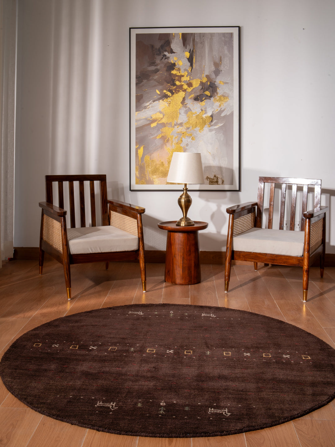 Handmade Wool Rug – Minimalist Patterned Style