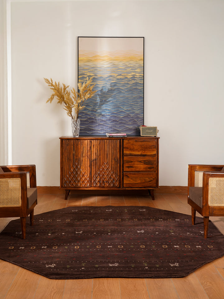 Handmade Wool Rug – Minimalist Patterned Style