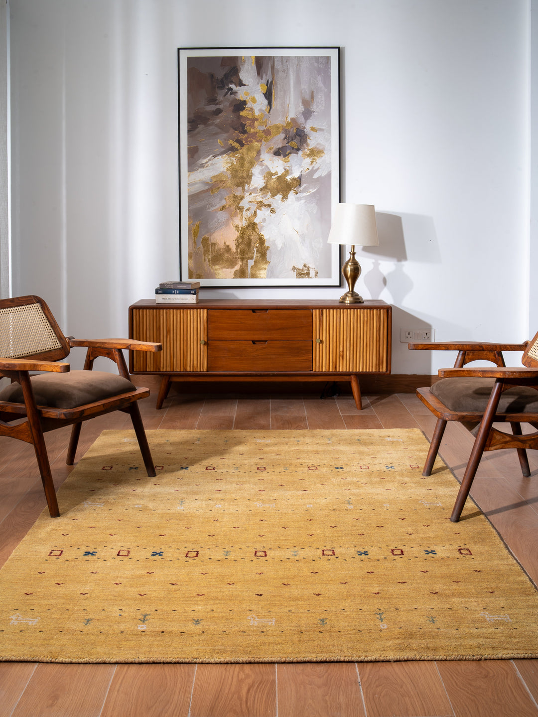 Handmade Wool Rug – Minimalist Patterned Style