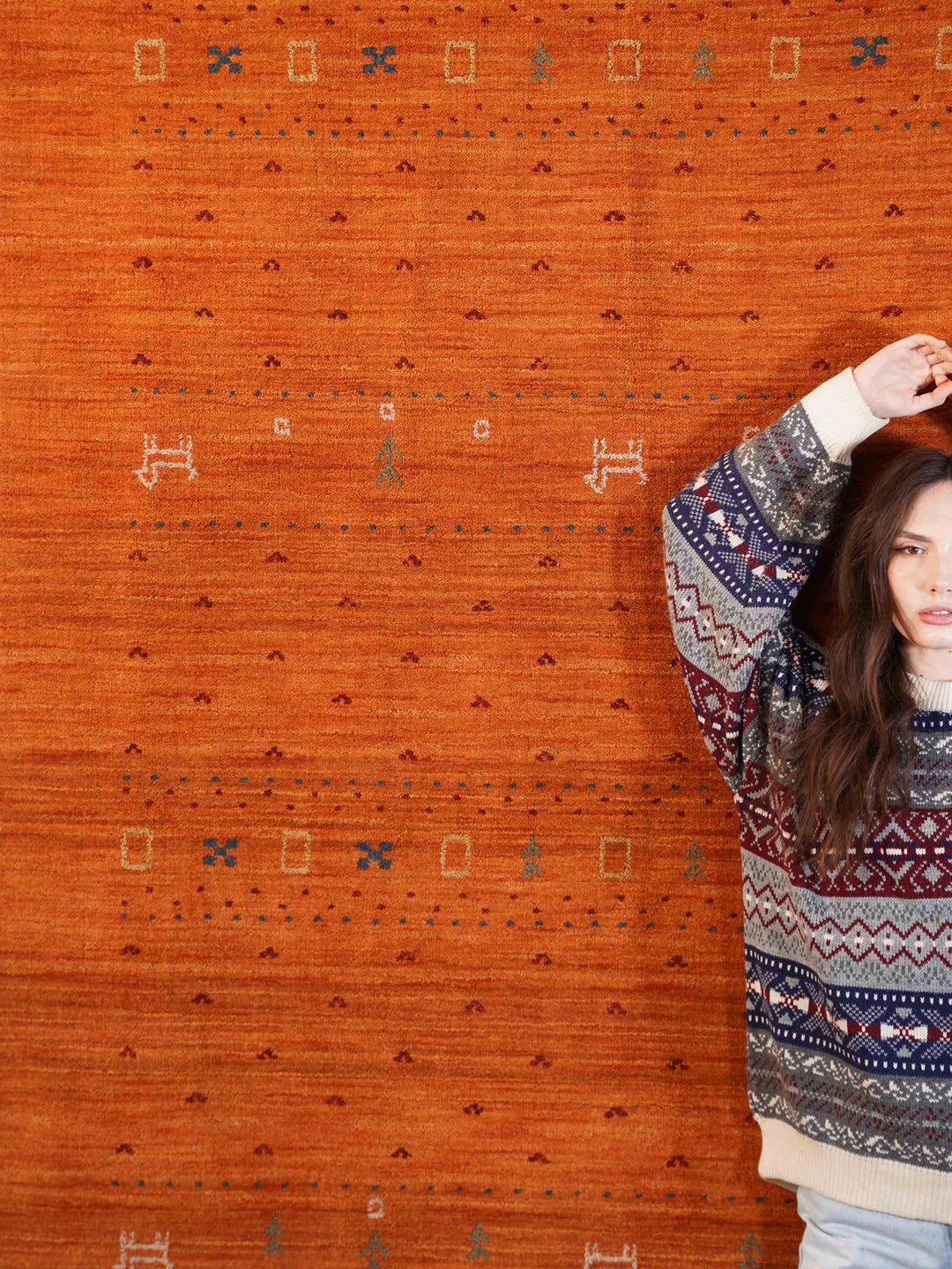 Handmade Wool Rug – Minimalist Patterned Style