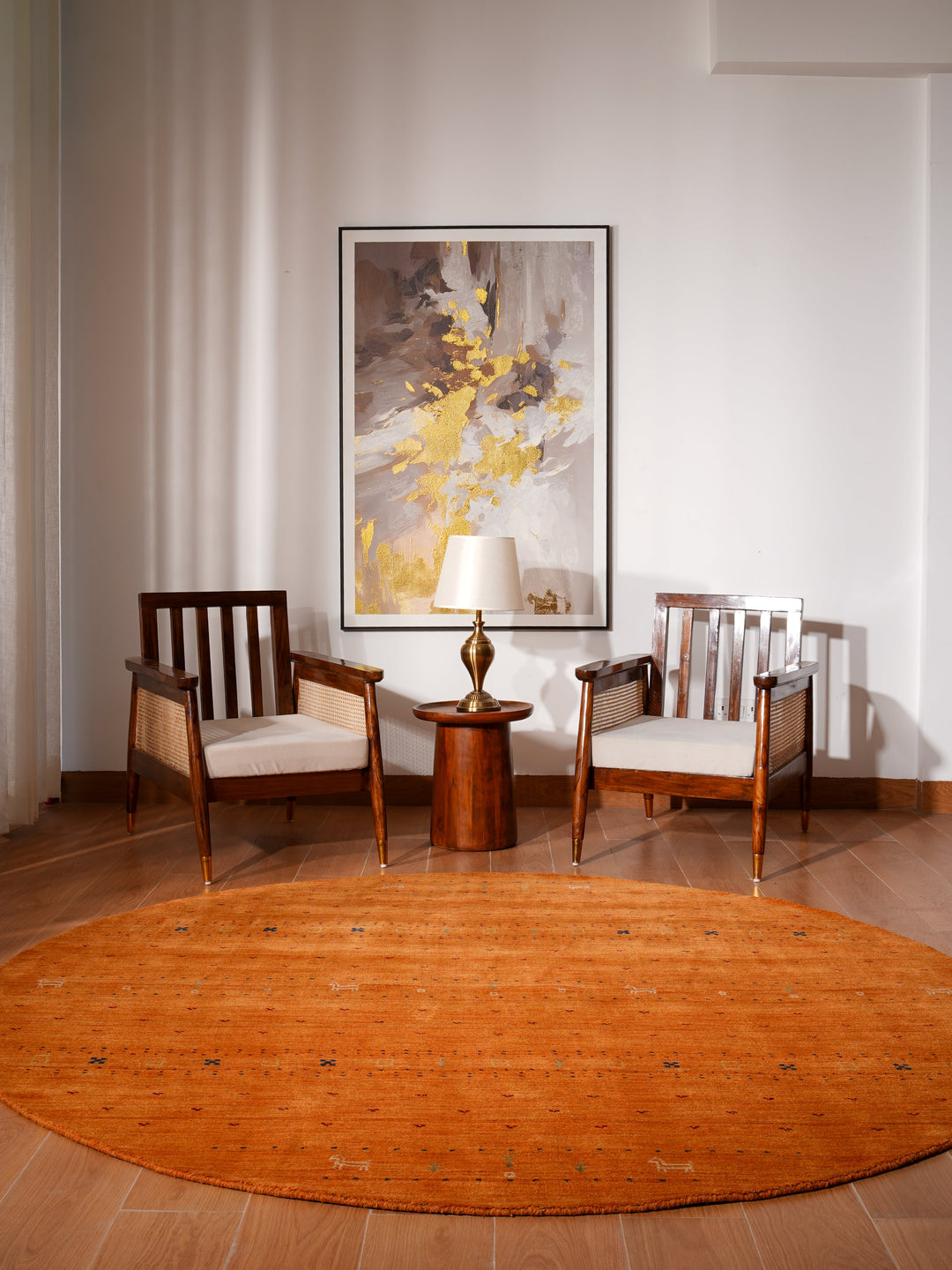 Handmade Wool Rug – Minimalist Patterned Style