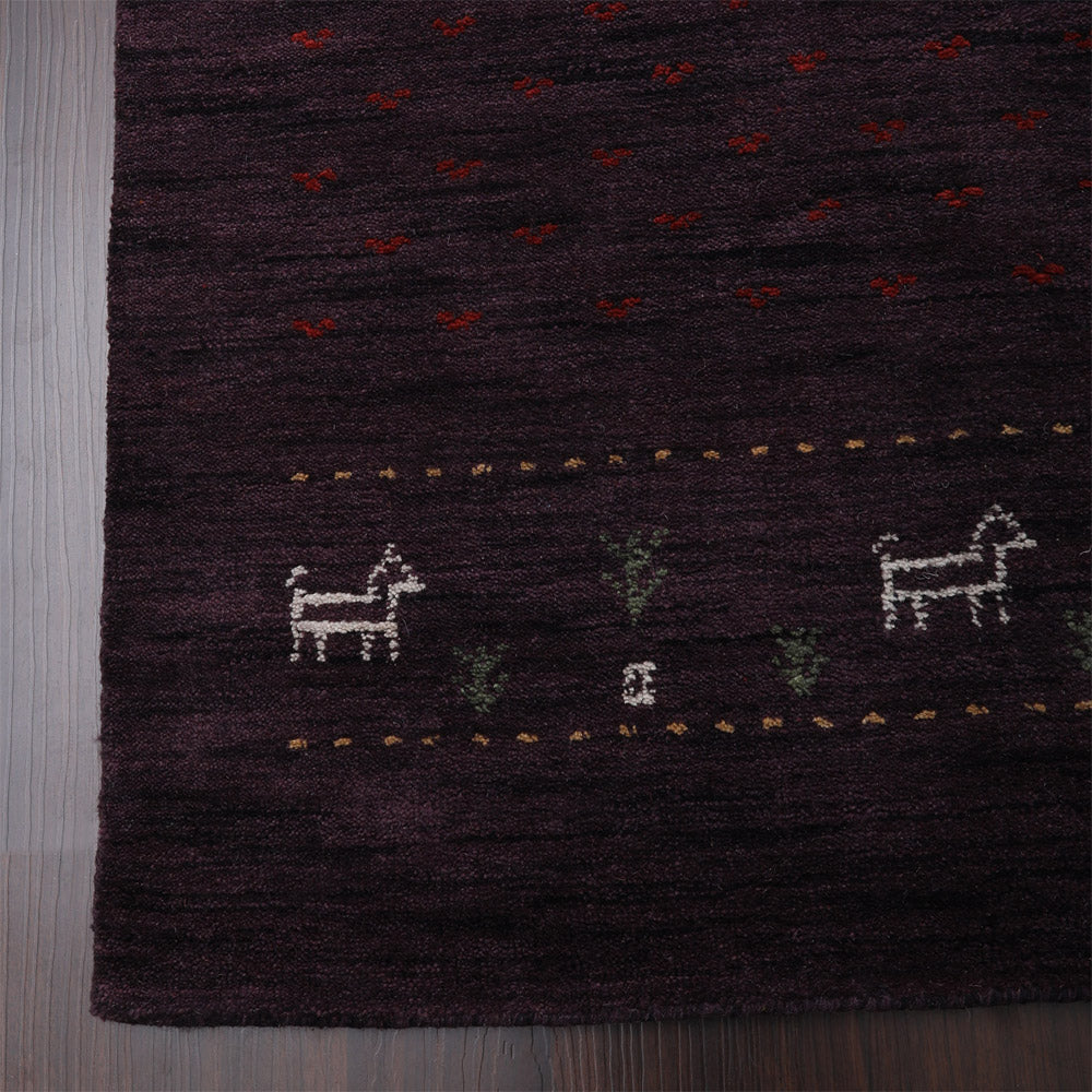 Handmade Wool Rug – Minimalist Patterned Style