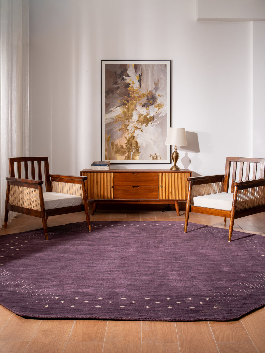 Handmade Wool Rug – Minimalist Patterned Style