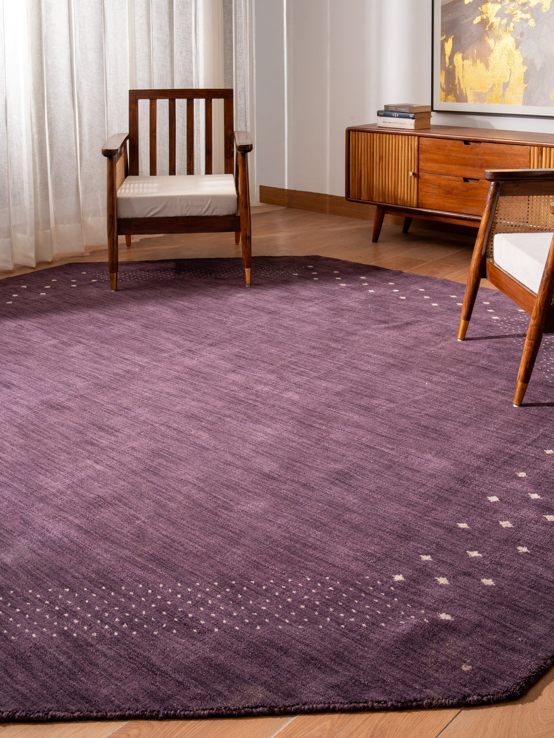 Handmade Wool Rug – Minimalist Patterned Style