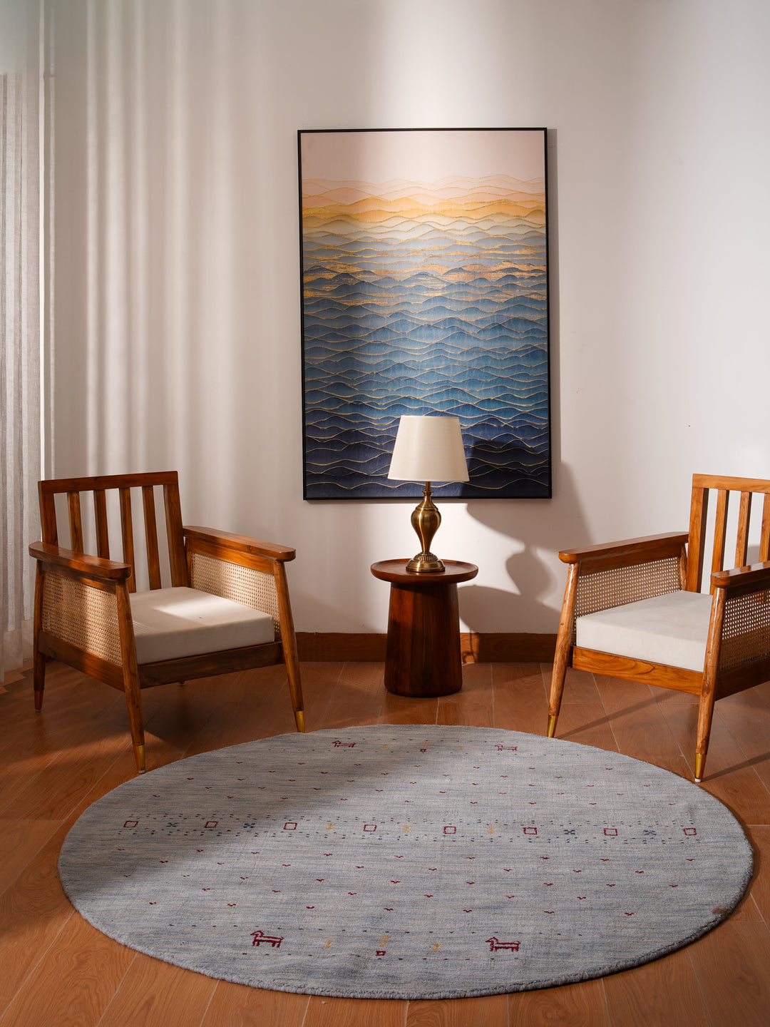 Handmade Wool Rug – Minimalist Patterned Style