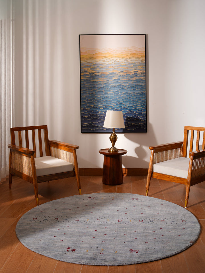 Handmade Wool Rug – Minimalist Patterned Style