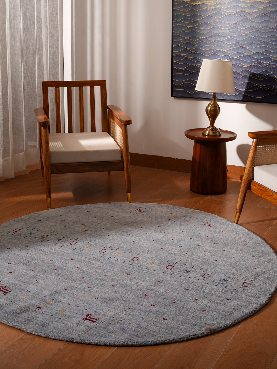 Handmade Wool Rug – Minimalist Patterned Style