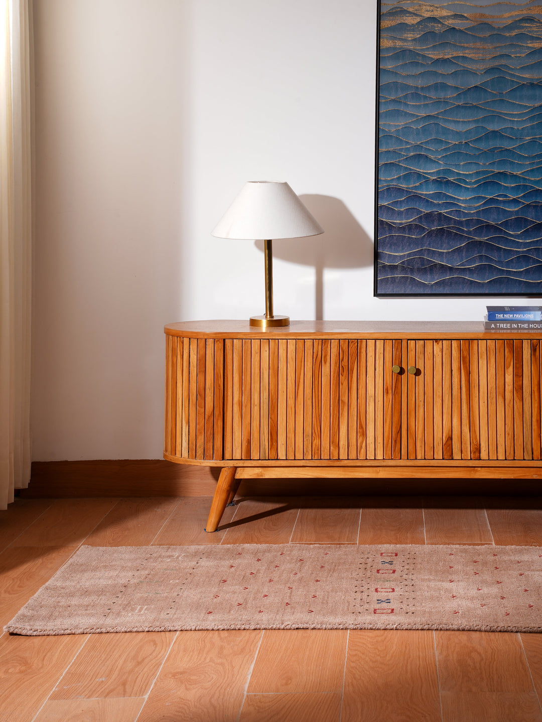Handmade Wool Rug – Minimalist Patterned Style