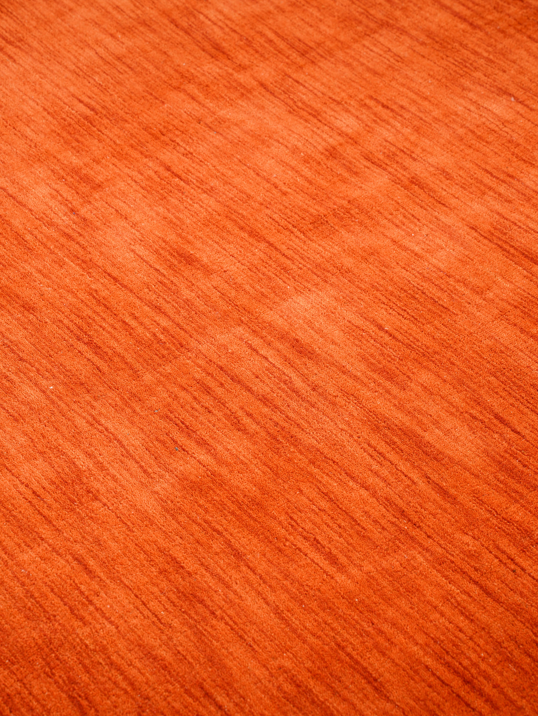Light Red Solid Hand-Knotted Wool Rug