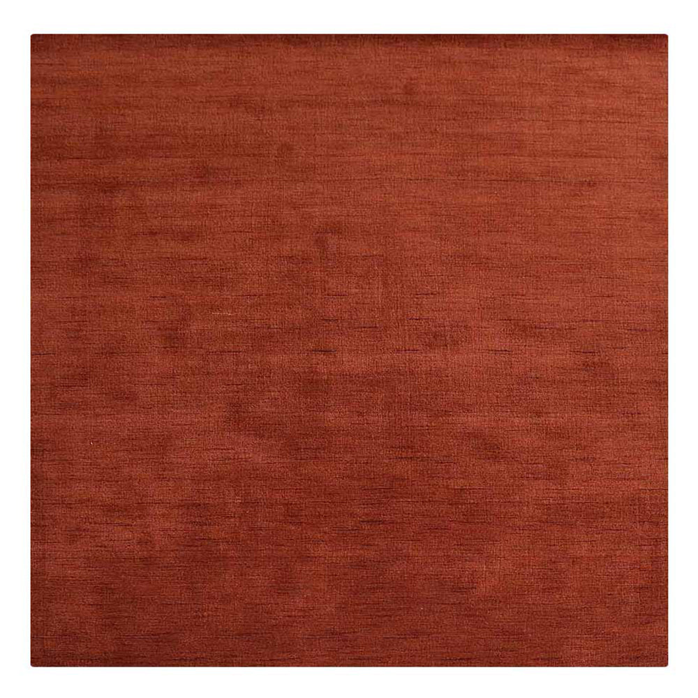 Light Red Solid Hand-Knotted Wool Rug
