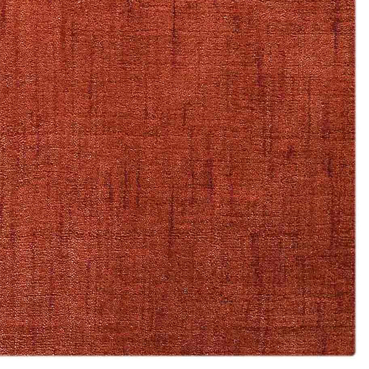 Light Red Solid Hand-Knotted Wool Rug
