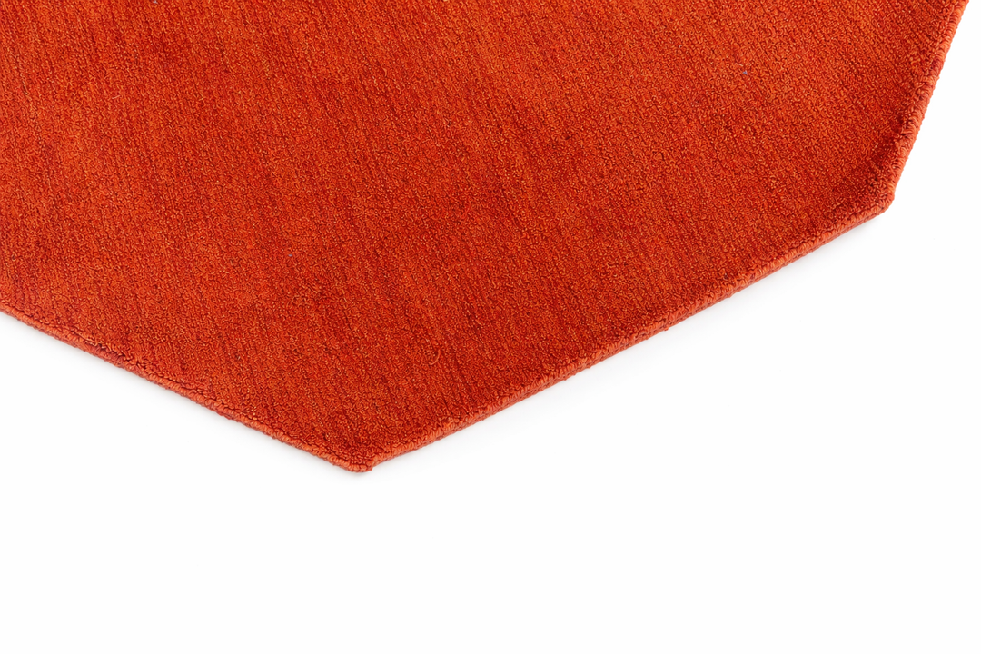 Light Red Solid Hand-Knotted Wool Rug
