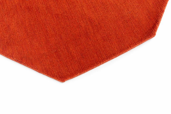 Light Red Solid Hand-Knotted Wool Rug
