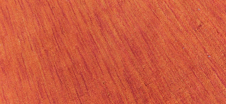 Light Red Solid Hand-Knotted Wool Rug
