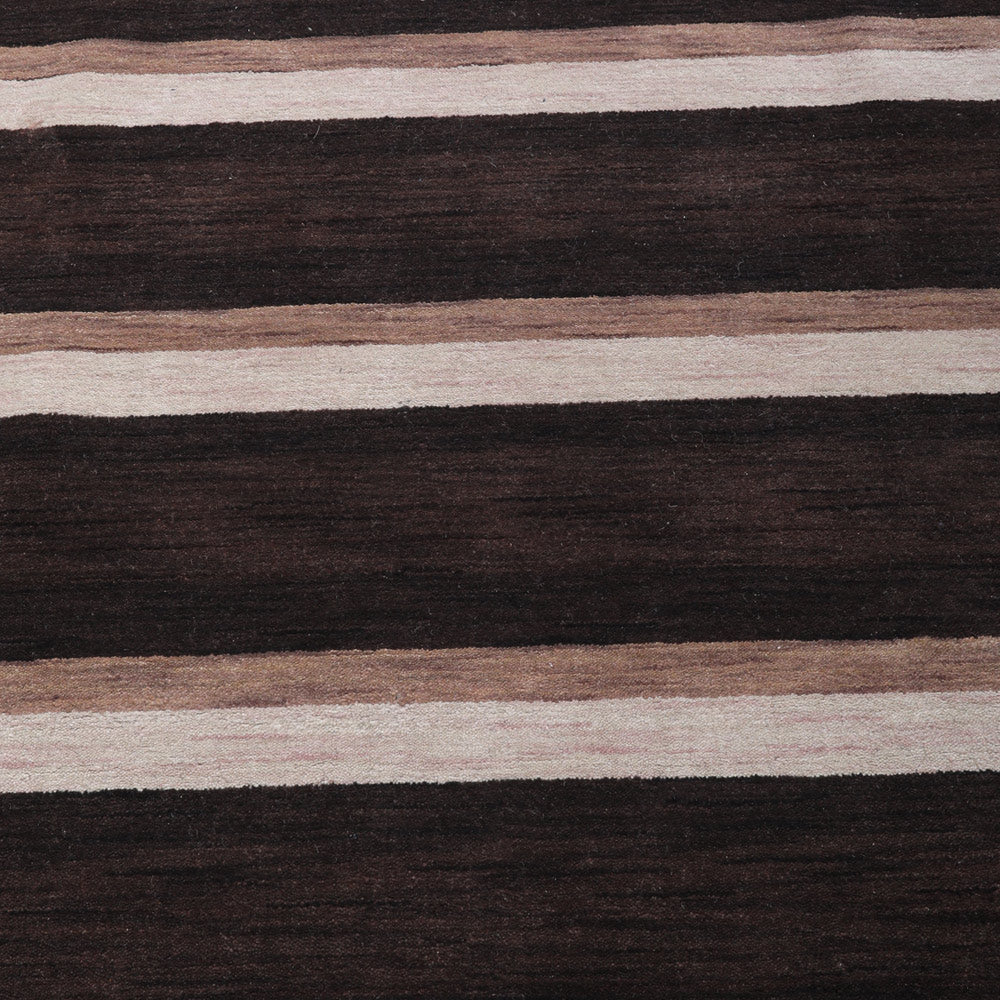 Hand Knotted Wool Area Rug Contemporary Brown Beige L00904