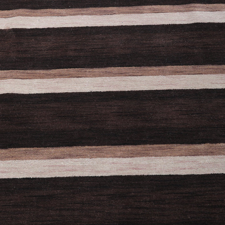 Hand Knotted Wool Area Rug Contemporary Brown Beige L00904