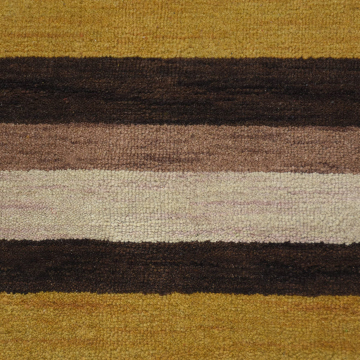 Hand Knotted Wool Area Rug Contemporary Brown Beige L00904