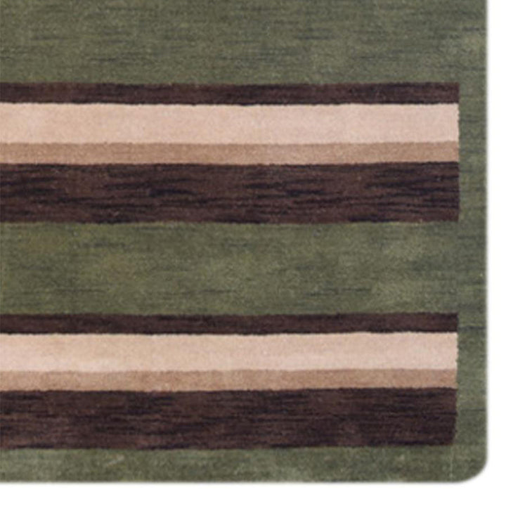 Hand Knotted Wool Area Rug Contemporary Brown Beige L00904