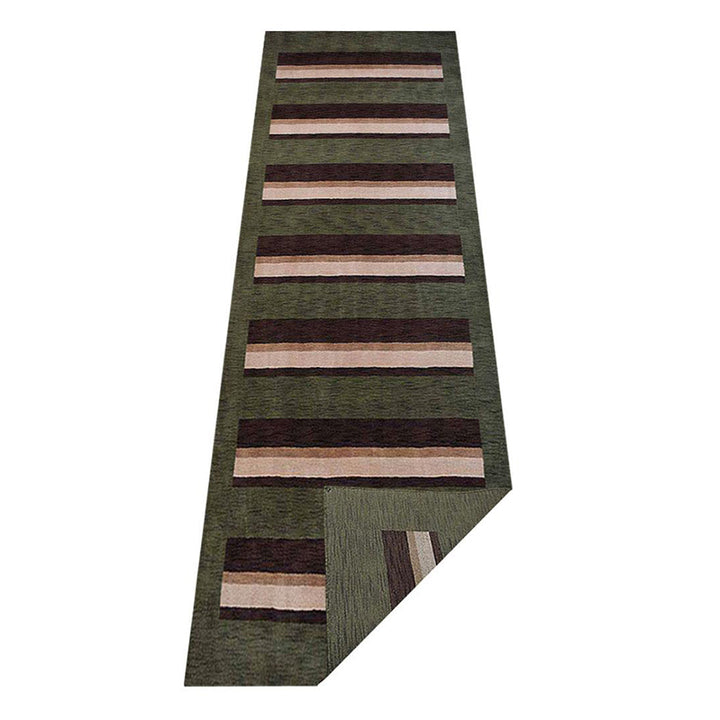 Hand Knotted Wool Area Rug Contemporary Brown Beige L00904