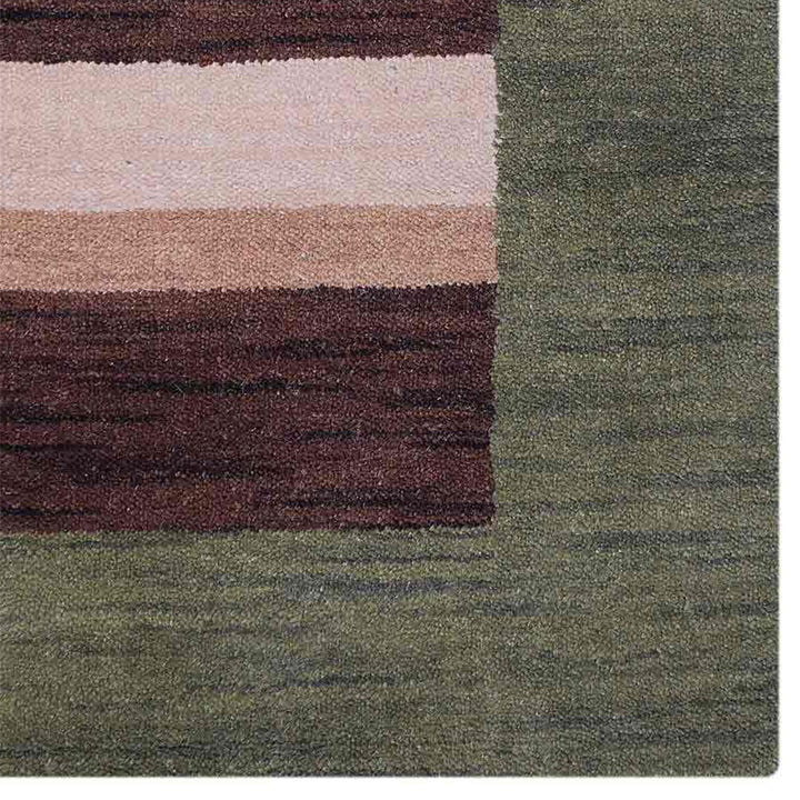 Hand Knotted Wool Area Rug Contemporary Brown Beige L00904