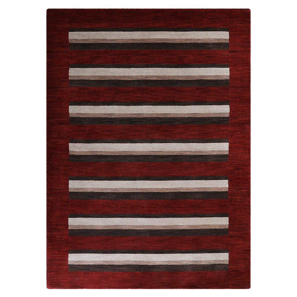 Hand Knotted Wool Area Rug Contemporary Brown Beige L00904