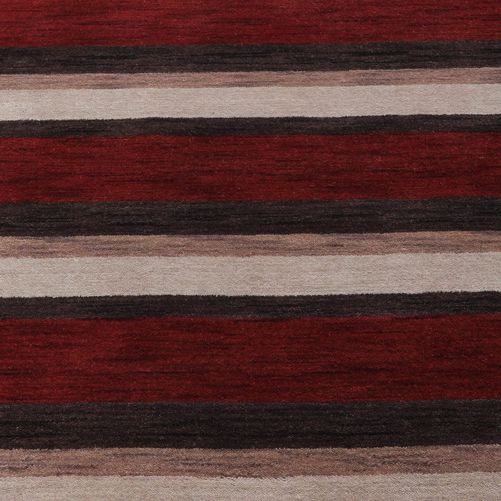 Hand Knotted Wool Area Rug Contemporary Brown Beige L00904