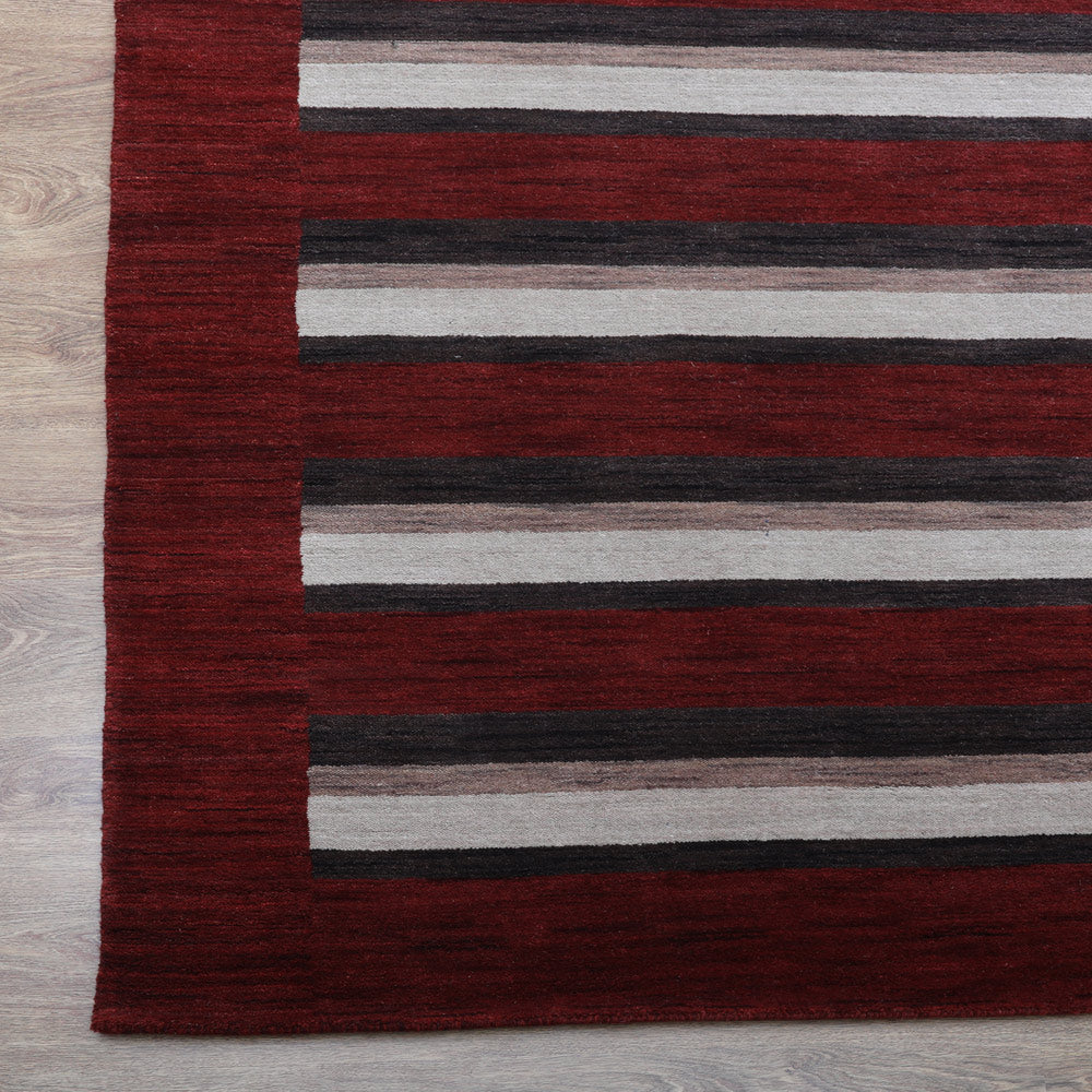 Hand Knotted Wool Area Rug Contemporary Brown Beige L00904