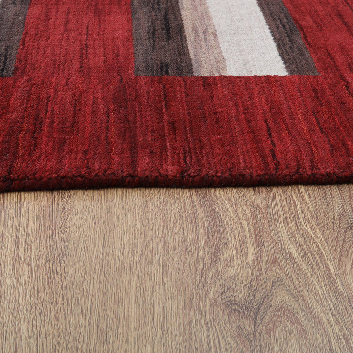 Hand Knotted Wool Area Rug Contemporary Brown Beige L00904