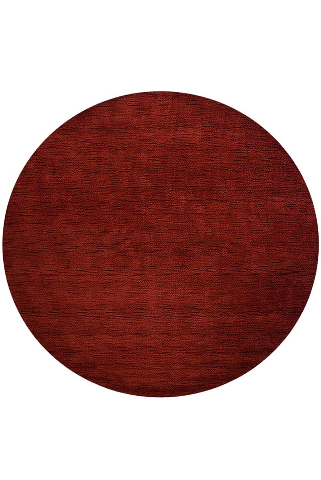 Dark Red Solid Hand-Knotted Wool Rug