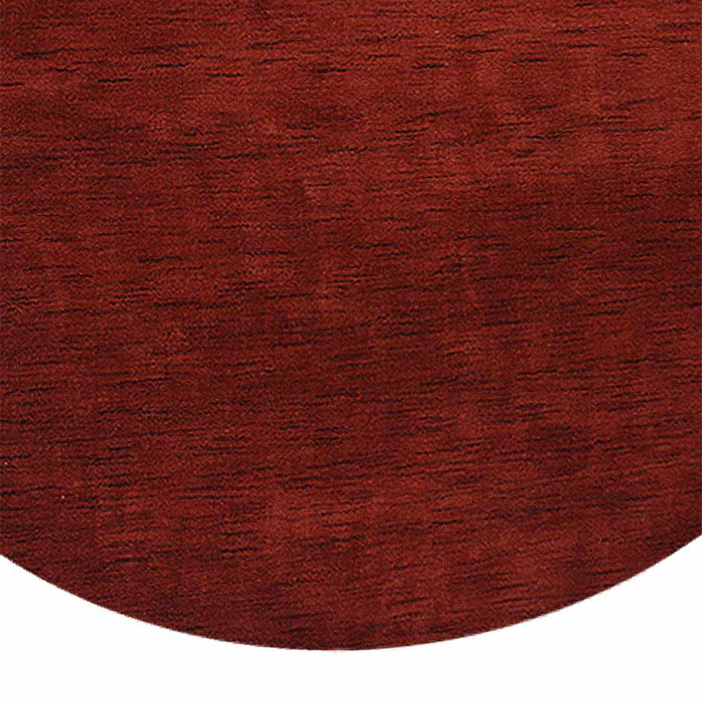 Dark Red Solid Hand-Knotted Wool Rug