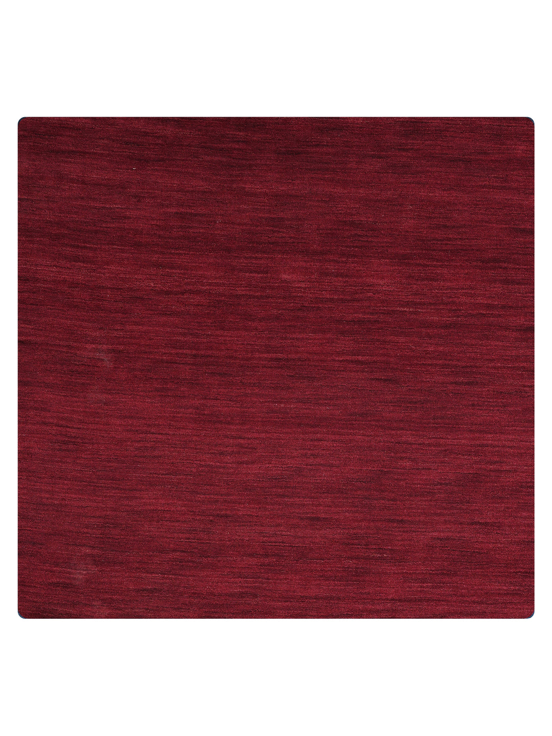 Dark Red Solid Hand-Knotted Wool Rug