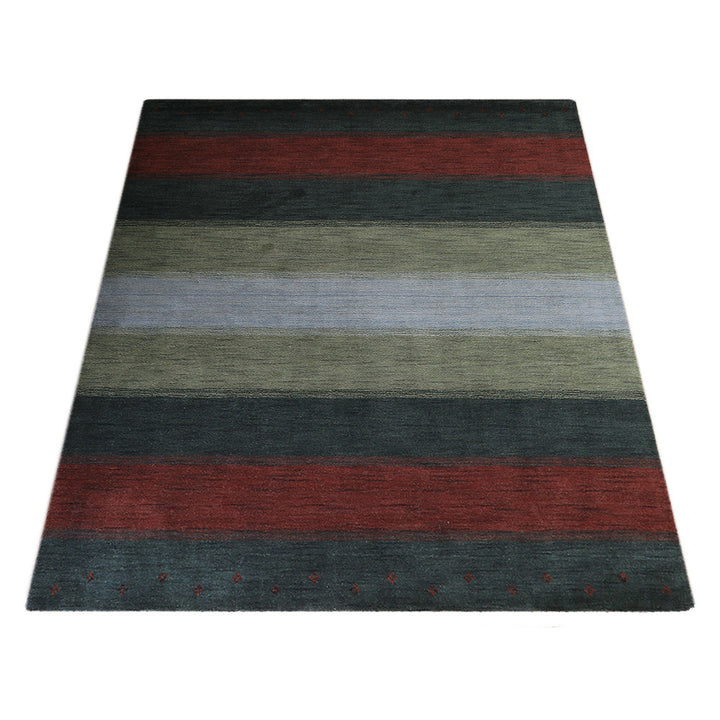 Hand Knotted Wool Area Rug Contemporary Multicolor L00A98