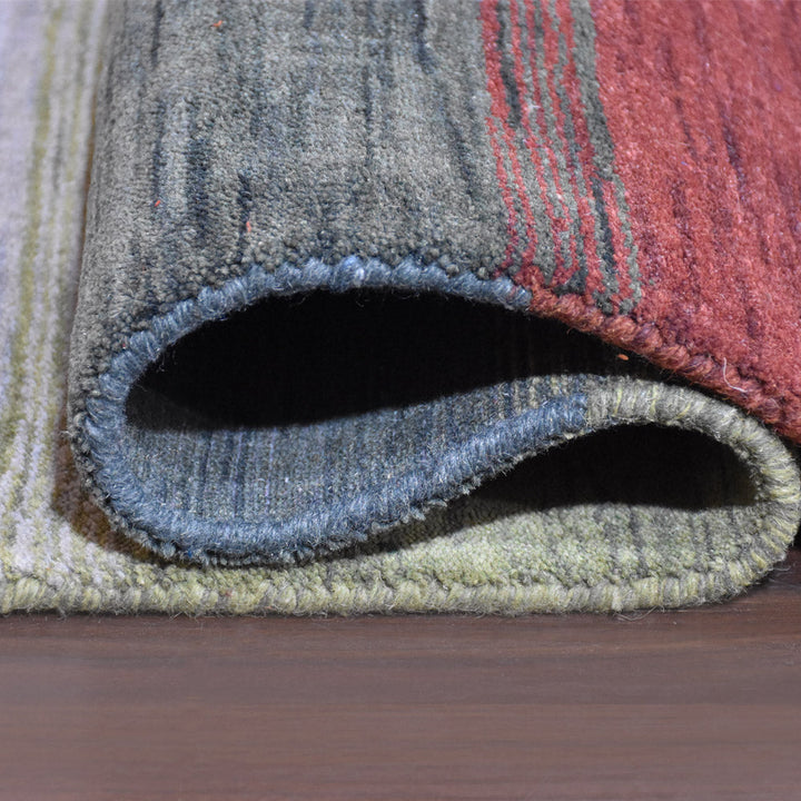 Hand Knotted Wool Area Rug Contemporary Multicolor L00A98