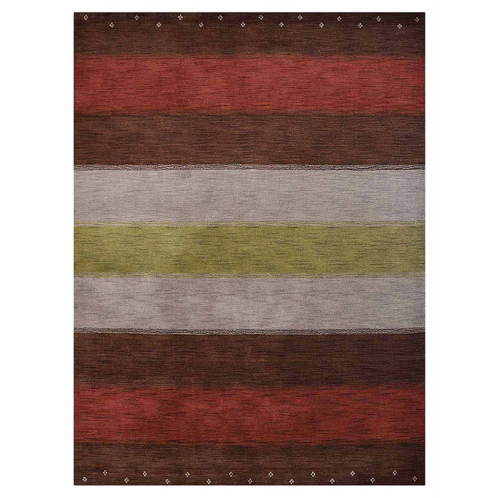 Hand Knotted Wool Area Rug Contemporary Multicolor L00A98