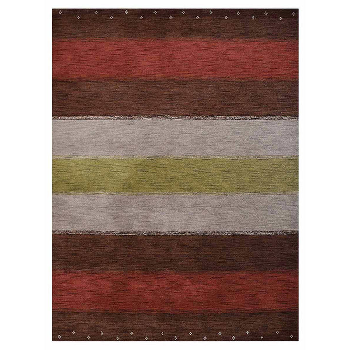 Hand Knotted Wool Area Rug Contemporary Multicolor L00A98