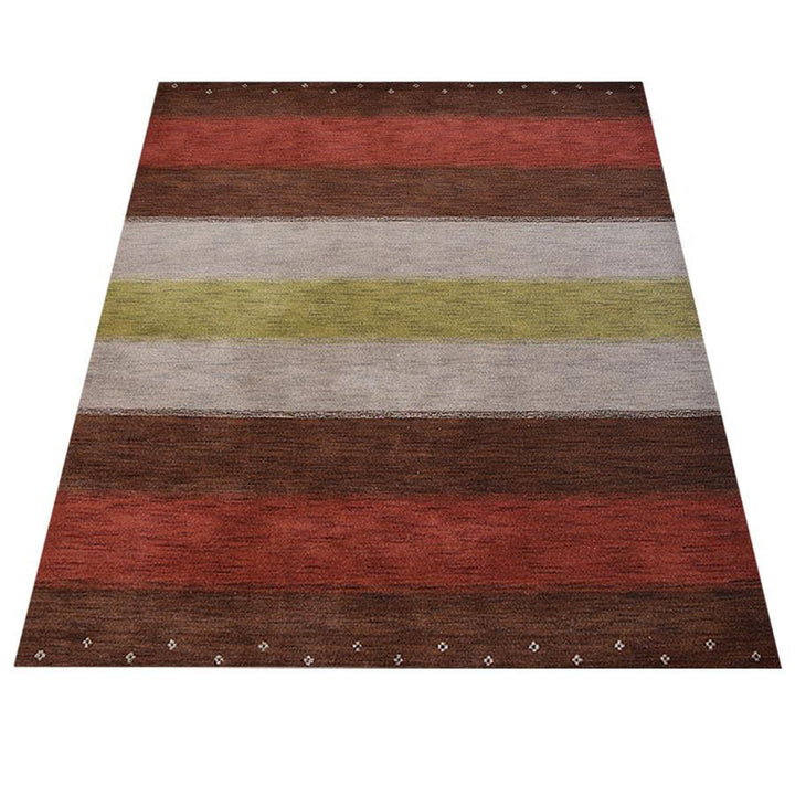 Hand Knotted Wool Area Rug Contemporary Multicolor L00A98