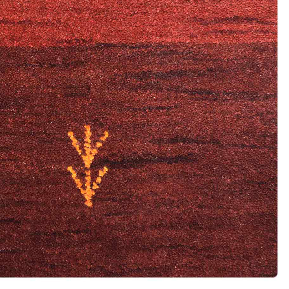 Hand Knotted Wool Area Rug Contemporary Rust L0C904