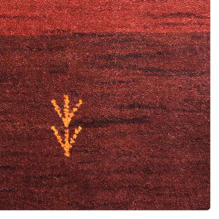 Hand Knotted Wool Area Rug Contemporary Rust L0C904