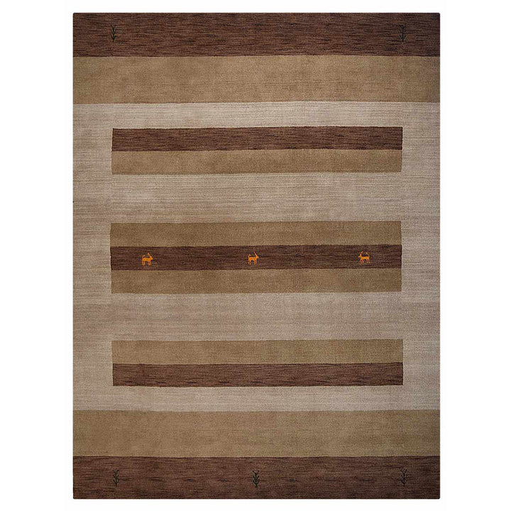 Hand Knotted Wool Area Rug Contemporary Rust L0C904
