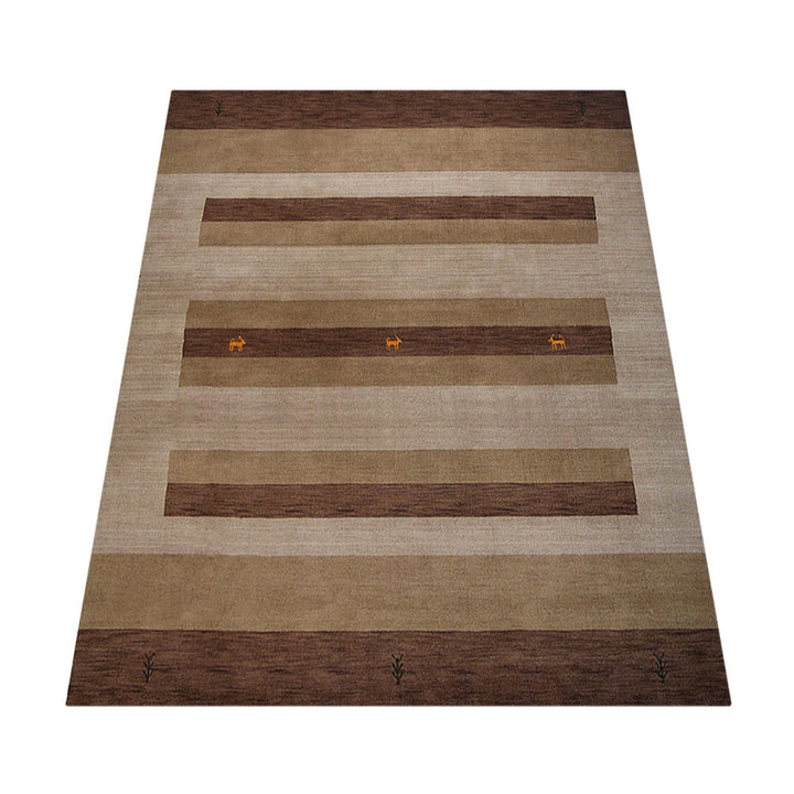 Hand Knotted Wool Area Rug Contemporary Rust L0C904