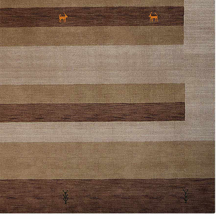 Hand Knotted Wool Area Rug Contemporary Rust L0C904