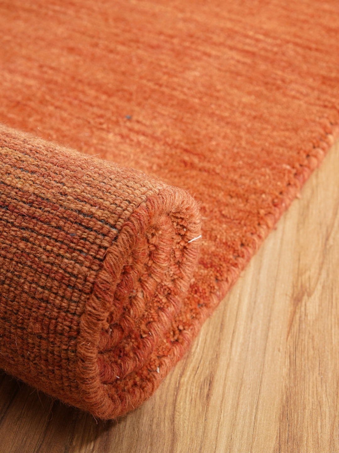 Hand Knotted Wool Area Rug Solid Pink LNC111