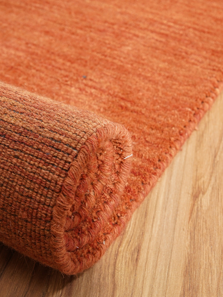 Hand Knotted Wool Area Rug Solid Pink LNC111