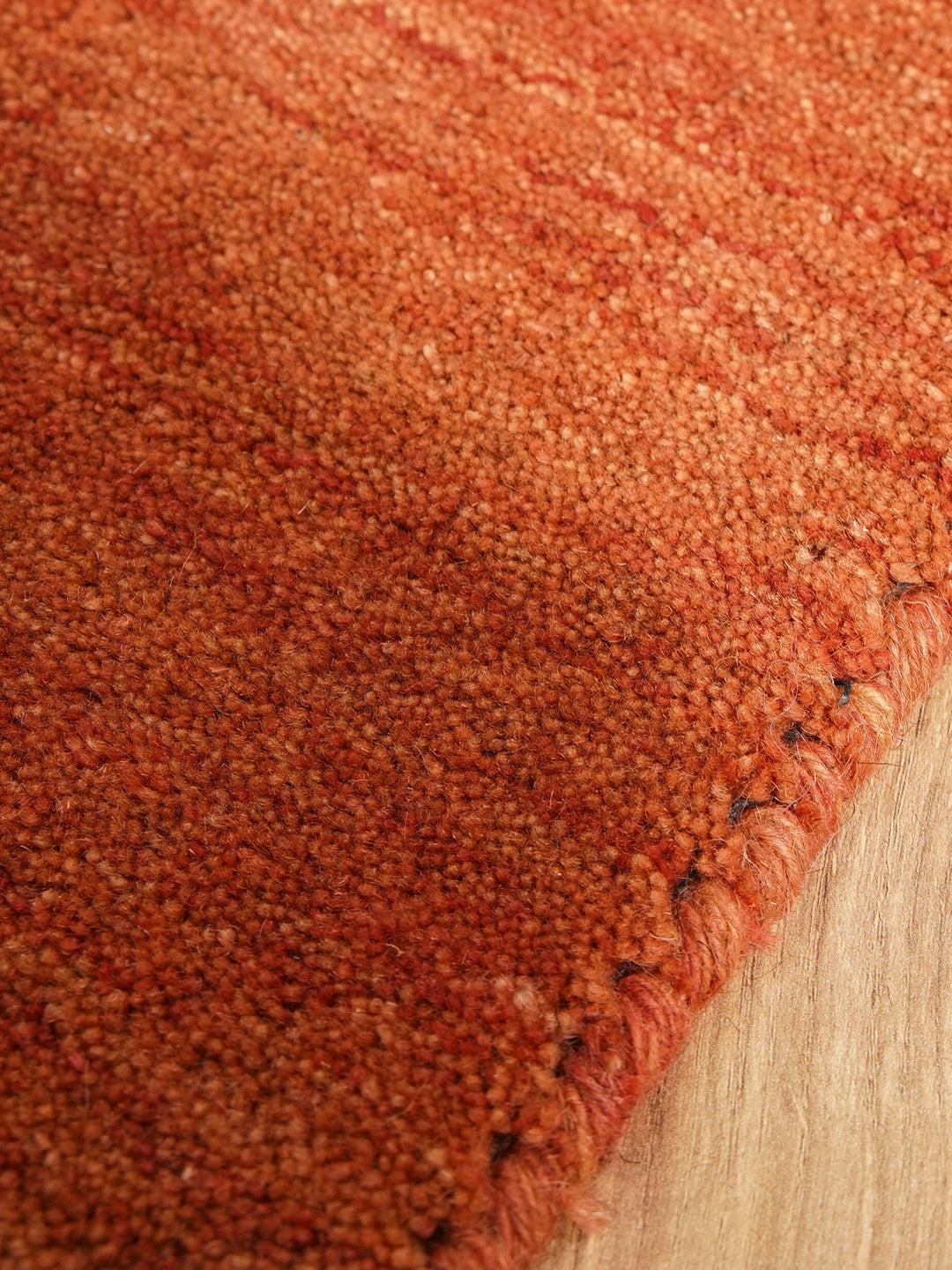 Hand Knotted Wool Area Rug Solid Pink LNC111