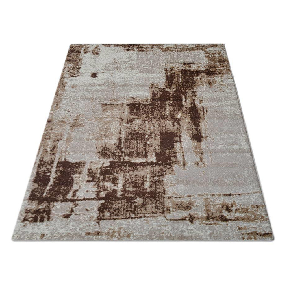 Machine Woven Heatset Polypropylene Area Rug Abstract Beige M00002