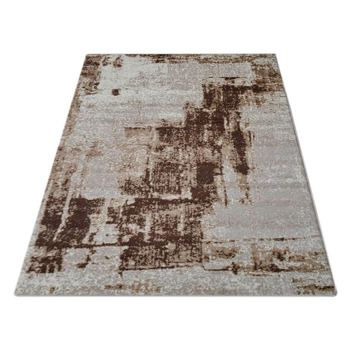 Machine Woven Heatset Polypropylene Area Rug Abstract Beige M00002