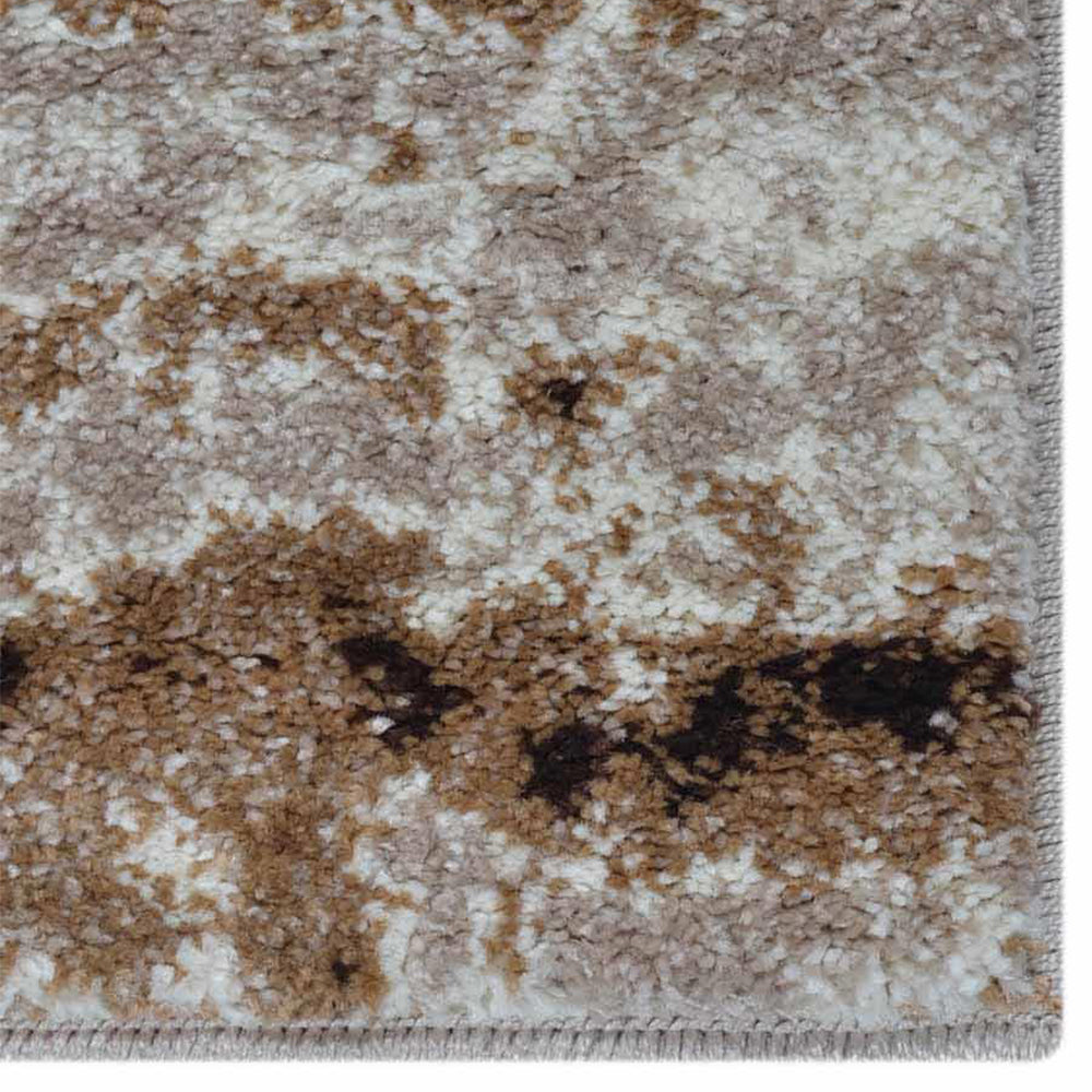Machine Woven Heatset Polypropylene Area Rug Abstract Beige M00002