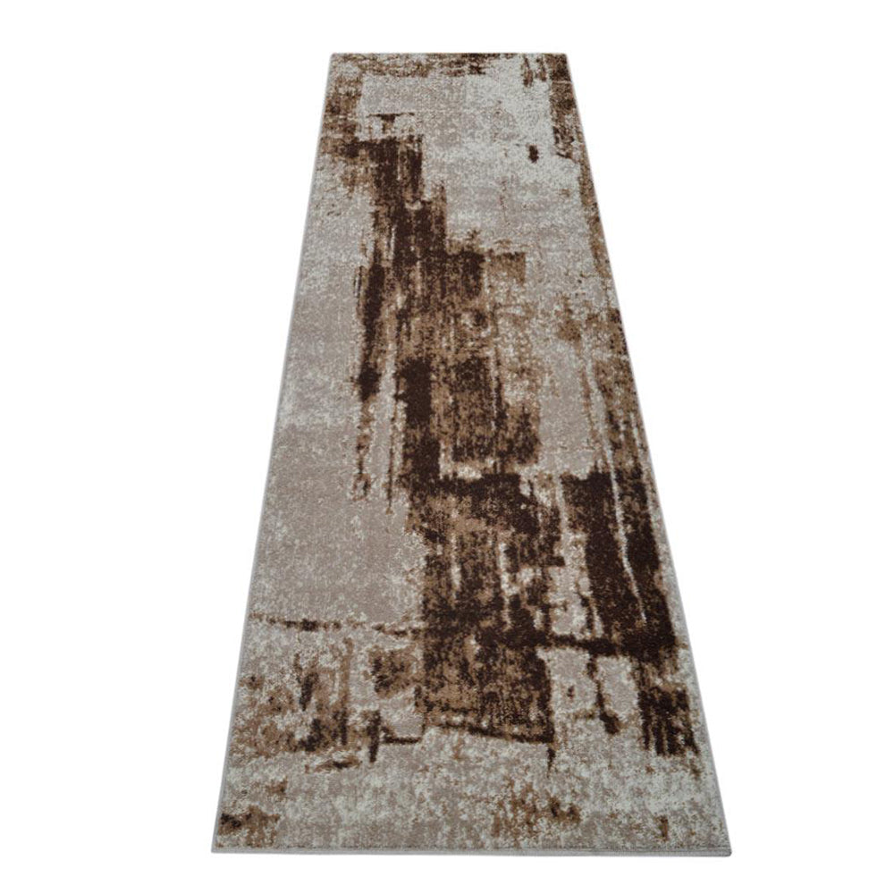 Machine Woven Heatset Polypropylene Area Rug Abstract Beige M00002