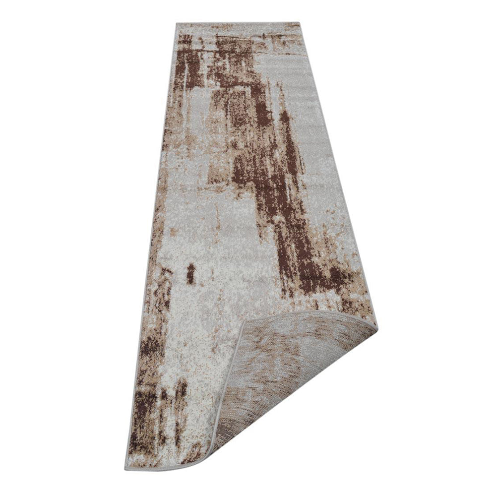Machine Woven Heatset Polypropylene Area Rug Abstract Beige M00002