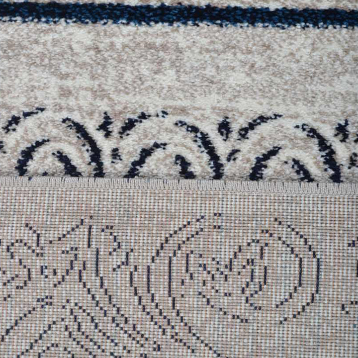 Machine Woven Heatset Polypropylene Area Rug Contemporary Beige Blue M00005